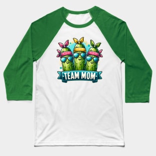 Team Mom, happy pickle team with bandana and sunglasses , funny pickleball Baseball T-Shirt